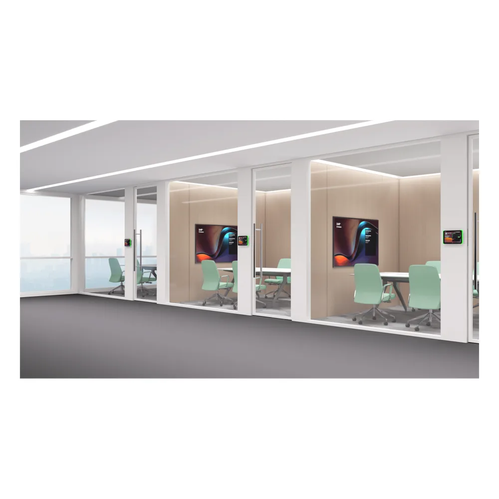 Panel Touch Para Programación De Salas De Reuniones Todo En Uno Con Indicadores LED Laterales Moderno y Ultrafino – vista 2