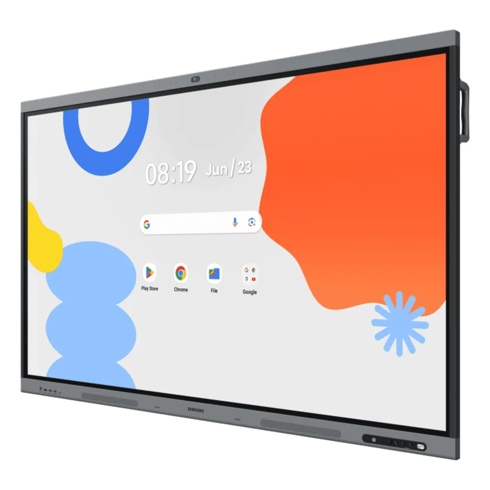 Pantalla Interactiva WAFX-P Series 65" 4K UHD / Android 15 EDLA / Octa-core CPU / 48MP Cámara Integrada / 8 Micrófonos Far-Field / 50 Puntos Touch IR / Wi-Fi 6 / 16GB RAM / 128GB Almacenamiento / Bocina 20W – vista 3