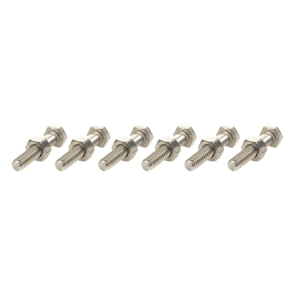 Paquete de 6 tornillos con tuercas de acero inoxidable 1/4 x 1 1/4”. – vista 2
