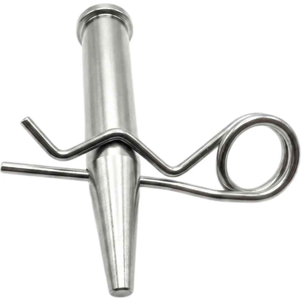 Pasador Cónico + R-clip Set / Compatible con Truss 40x40 cm / Acero de Alta Resistencia Forjado / Galvanizado / Zincado / Largo 92 mm (3.6 in) / Espiga 16 mm (0.6 in) / Cabezal 19 mm (0.7 in)