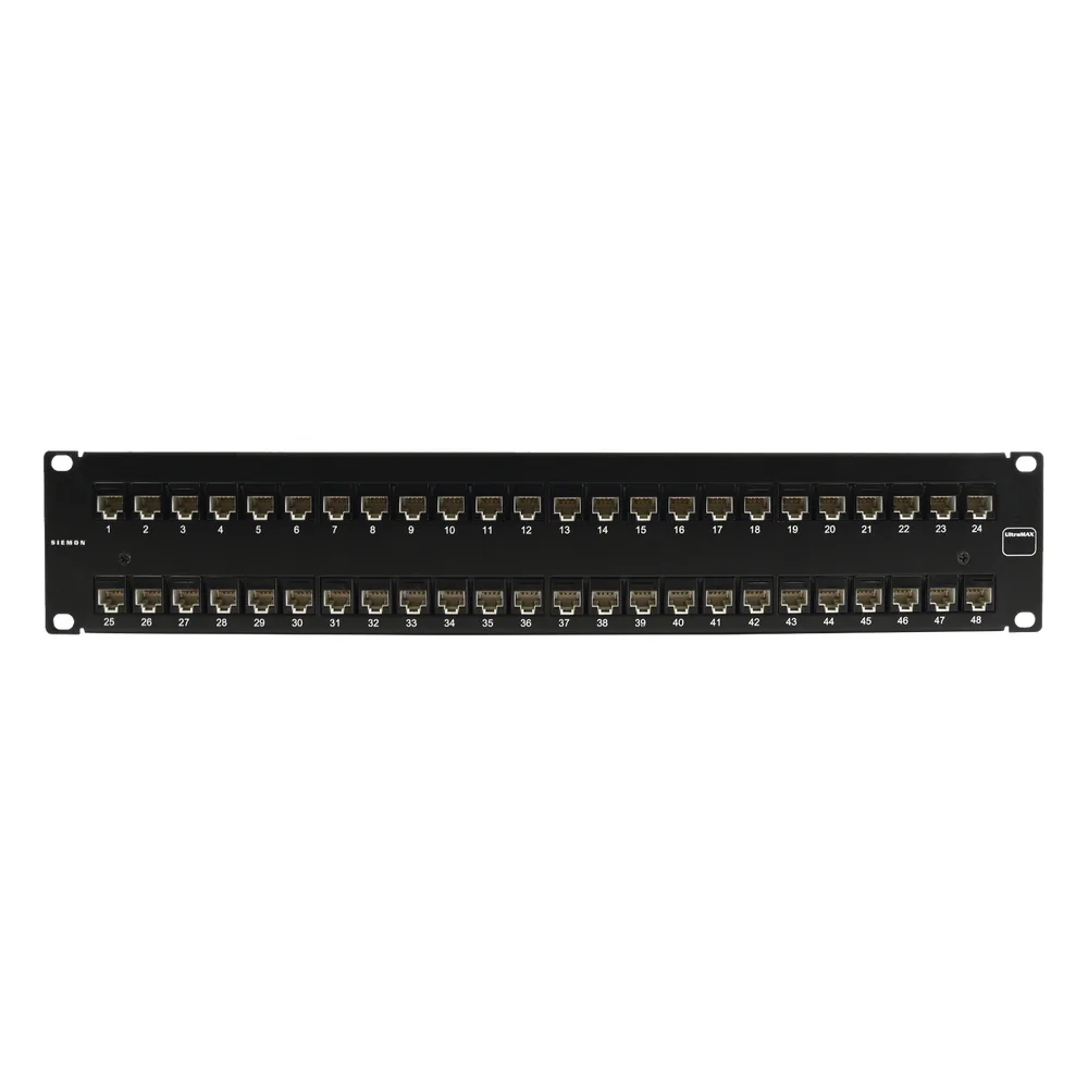 Patch Panel Ultramax. UTP, Precargado con Jacks Cat6, 48 Puertos, Plano, 2U