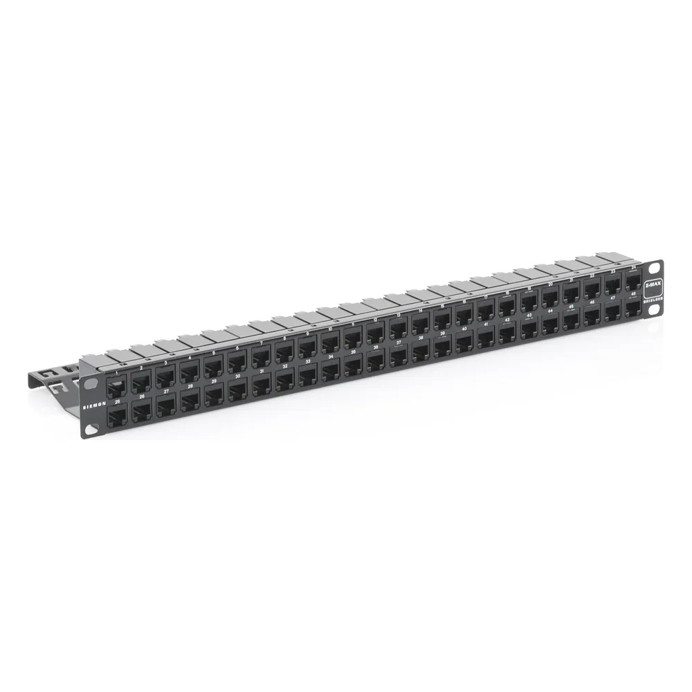 Patch Panel Z-Max de 48 Puertos, Blindado, Precargado con Jacks Categoría 6A, Plano, 1UR – vista 3