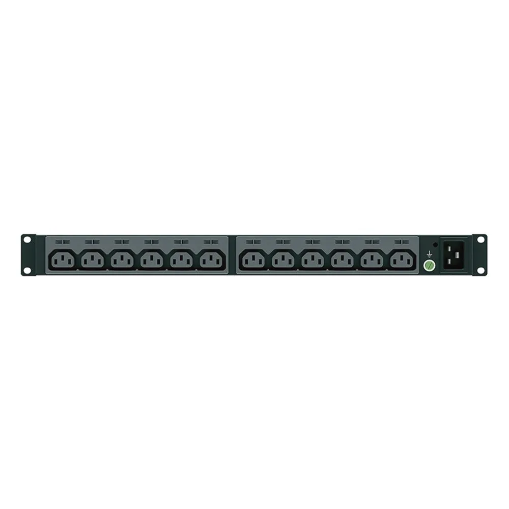 PDU Básico para Distribución de Energía, Enchufe de Entrada NEMA L6-20P, Con 13 Contactos C13, Instalación Horizontal de 19in, 1UR, 20 Amp, 220 Vca – vista 2