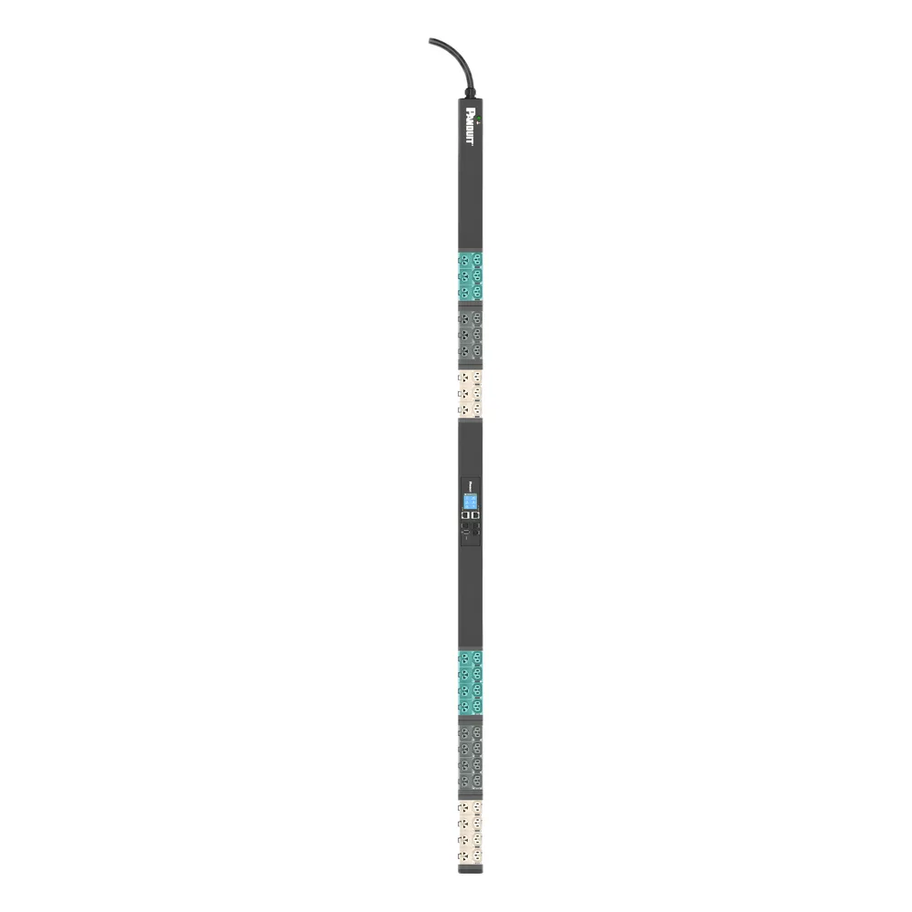 PDU EL2P Inteligente Monitoreable (MI) para Distribución de Energía, Enchufe de Entrada IEC 60309 3P+N+E 6h 16A (IP44), 21 Salidas C13/C15 y 21 C13/C15/C19/C21, de Instalación Vertical, 230 Vca, 16 Amp