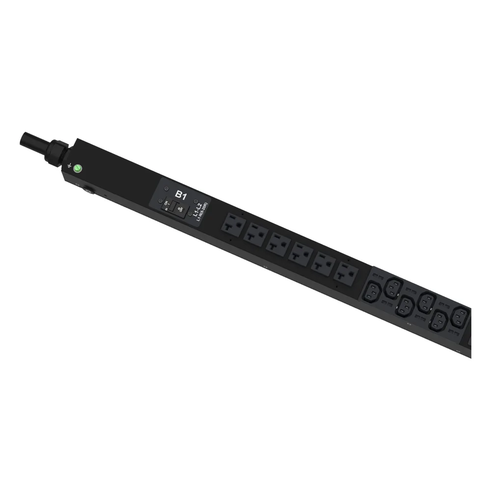 PDU G6 Monitoreable (MI) para Distribución de Energía, Enchufe de Entrada NEMA L21-30P, Con 18 Salidas C13, 6 x C19, y 6 x 5-20R, de Instalación Vertical, 208 Vca, 30 Amp – vista 4