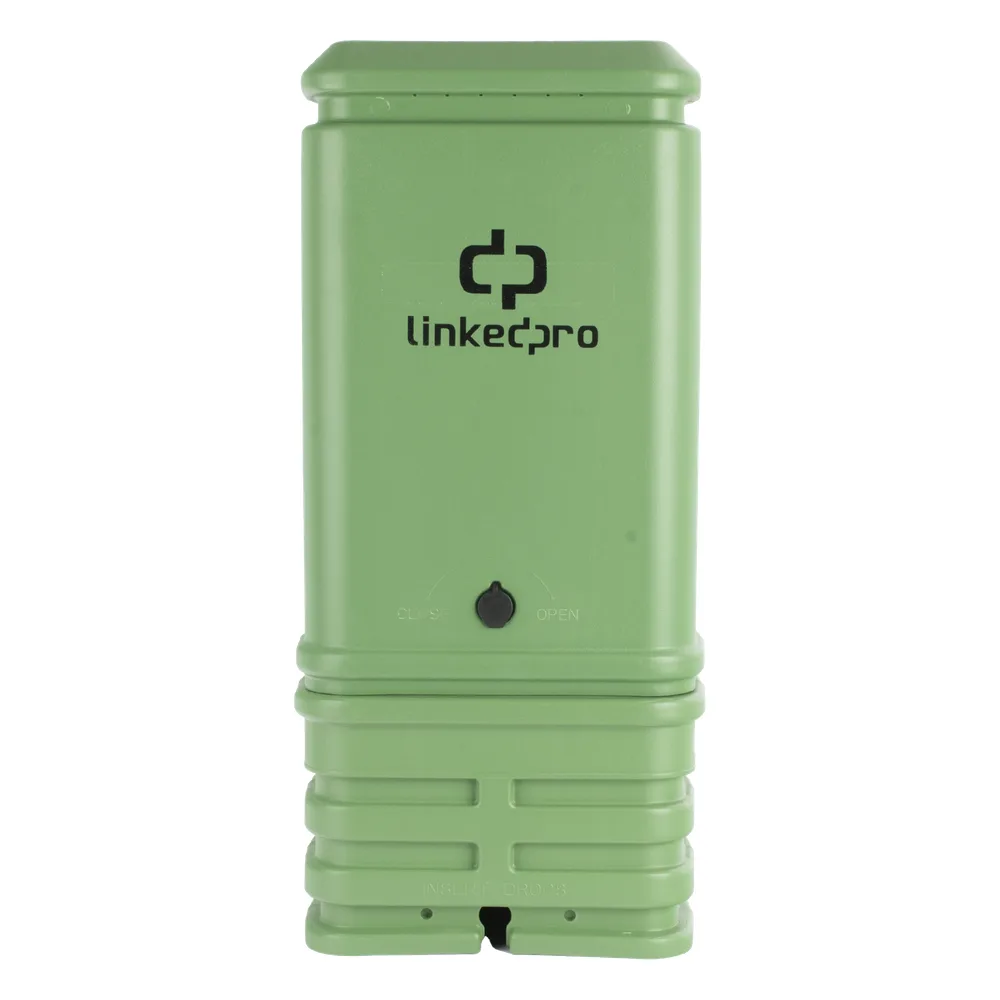 Pedestal para Cajas de Empalme de Fibra Óptica Tipo Cubo Color Verde con Bracket Estándar (No Incluye Caja de Empalme)
