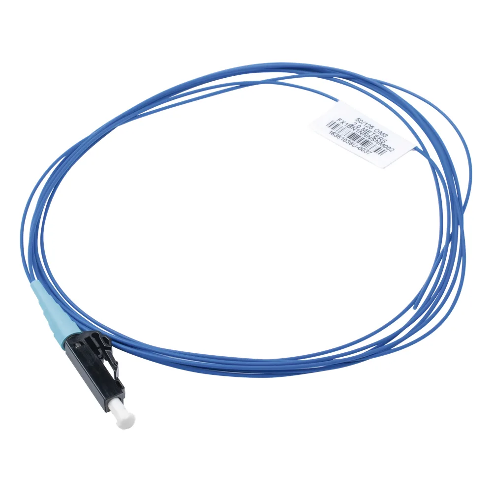 Pigtail de Fibra Óptica LC Simplex, Multimodo OM3 50/125, 900um, Color Aqua, 1 Metro (3.28 Pies)