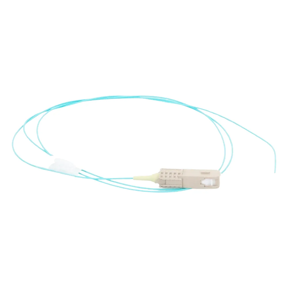 Pigtail de Fibra Óptica LC Simplex, Multimodo OM3 XGLO 50/125, OFNR, Color Aqua, 1 Metro (3.28 Pies) – vista 3