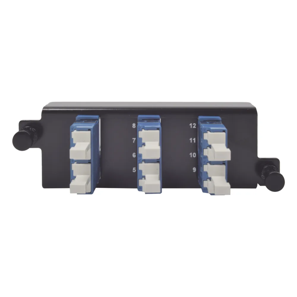 Placa Acopladora de Fibra Óptica Plug and Play, Con 6 Conectores LC Duplex (12 Fibras), Para Fibra Monomodo, Azul