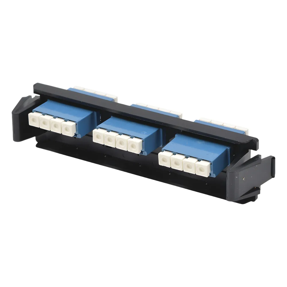 Placa Acopladora de Fibra Óptica Quick-Pack, Con 6 Conectores LC/UPC Duplex (12 Fibras), Para Fibra Monomodo, Azul