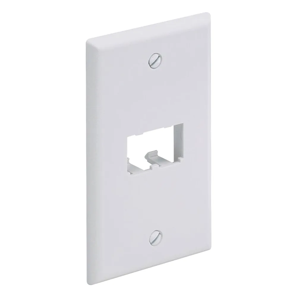 Placa de Pared Vertical Clásica, Salida Para 2 Puertos Mini-Com, Color Blanco