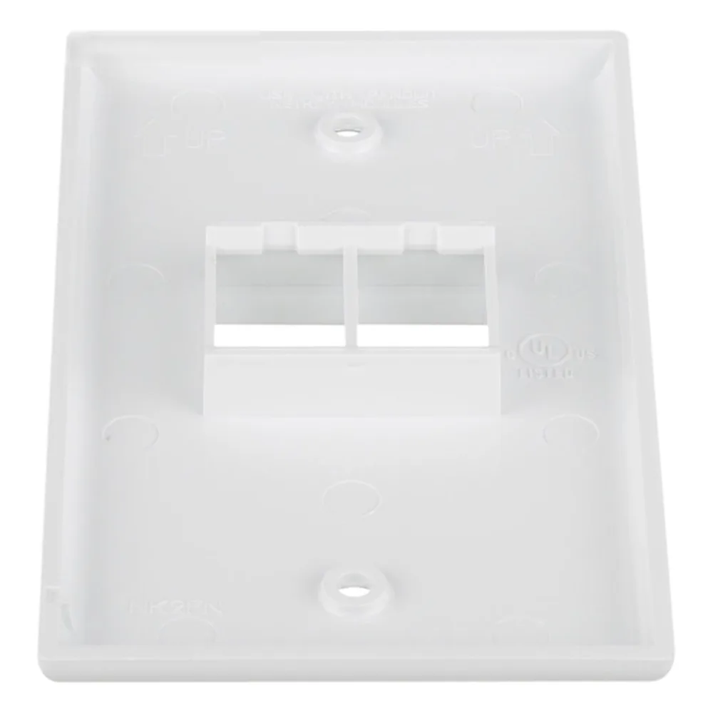 Placa de Pared Vertical, Salida Para 2 Puertos Keystone, Color Blanco – vista 4