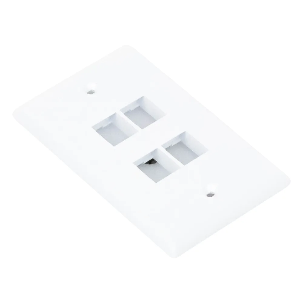 Placa de Pared Vertical, Salida Para 4 Puertos Keystone, Color Blanco – vista 8
