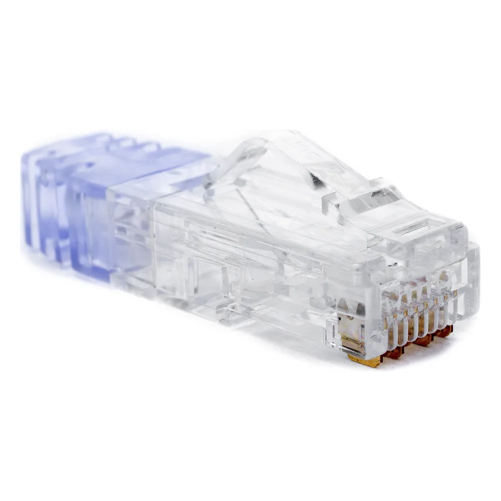 Plug RJ45 Cat6 de 5 Piezas, Para Cable UTP de Calibre 23-24 AWG, Chapado en Oro de 50 Micras, Paquete de 100 Piezas – vista 4