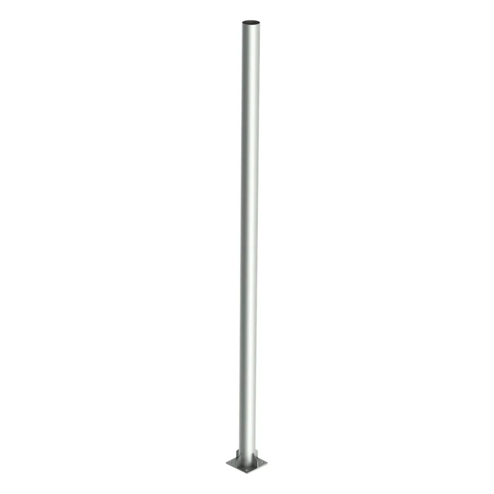 Poste de Acero Galvanizado para Videovigilancia, 1.5 m de altura.