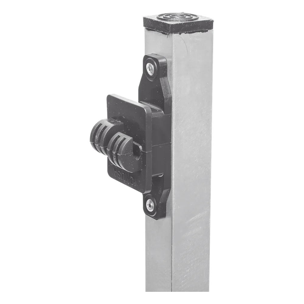 Poste de Paso de 1.2m para Cerca Electrificada de PTR Cuadrado de Aluminio de 1" de lado con 5 Aisladores Instalados. – vista 4