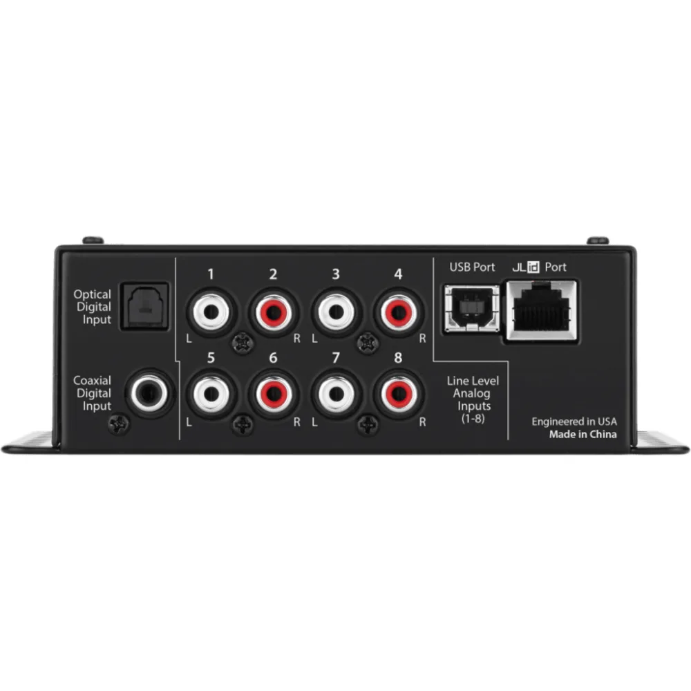 Procesador de Señal Digital (DSP) / 8 Canales de Entrada y 8 de Salida / Resolución 24 bit/48 kHz / Ajuste de Sistemas JL Audio TwK / Control de Nivel Remoto DRC-200 / Salida Óptica Toslink S/PDIF / Entrada Digital TwK-D8 – vista 3