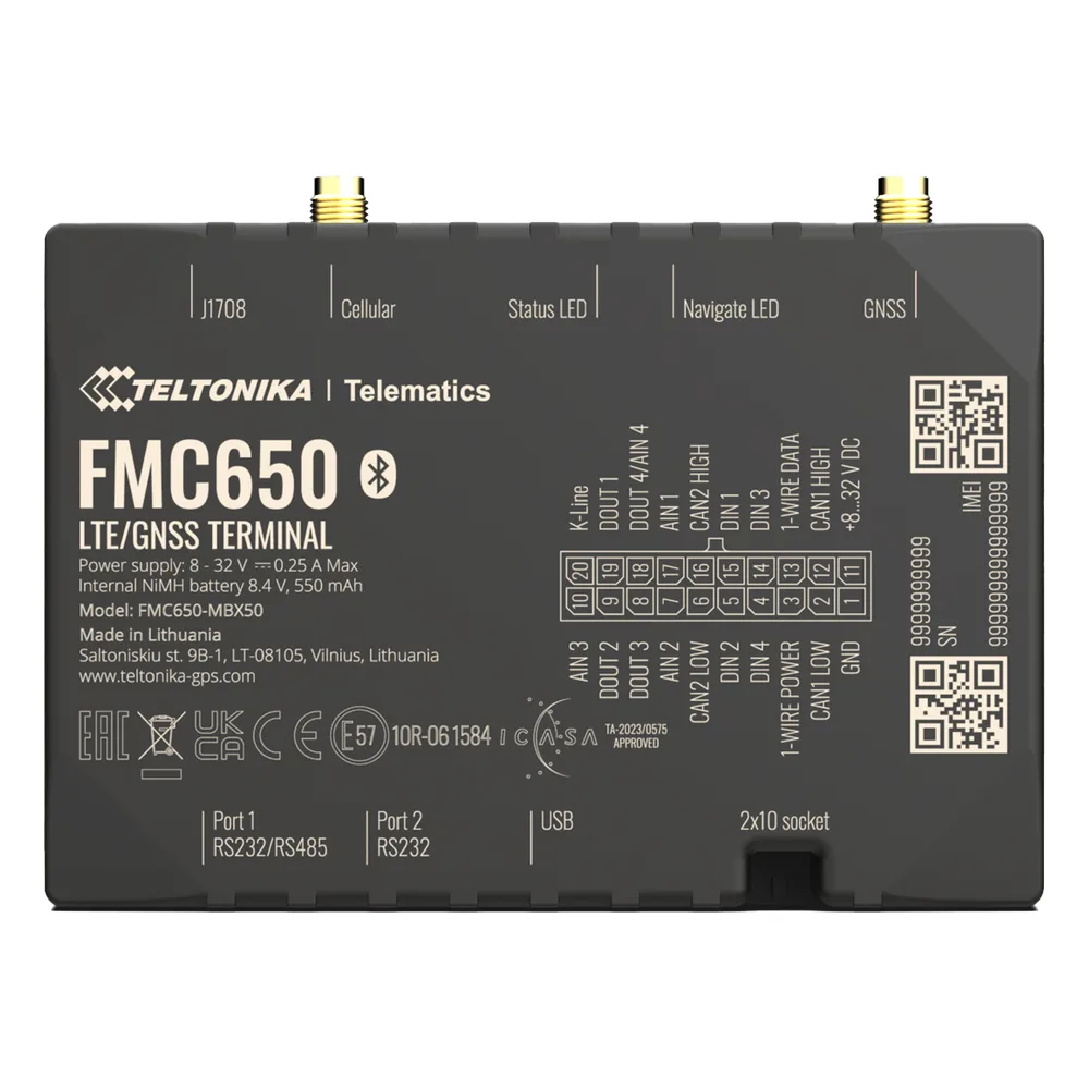Profesional Rastreador Vehicular (GPS) 4G LTE Cat 1 Con Lectura Can / Bluetooth y Múltiples Entradas y Salidas Digitales