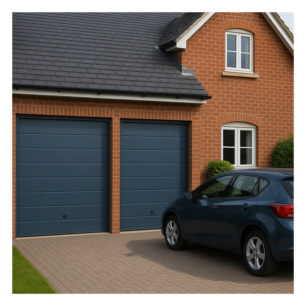 Puerta D / Garage D / Alta Calidad / Linea Central / Color GRIS /  acabdo DELUXE / 10X7 pies / AISLADA / Estilo Americana. – vista 2