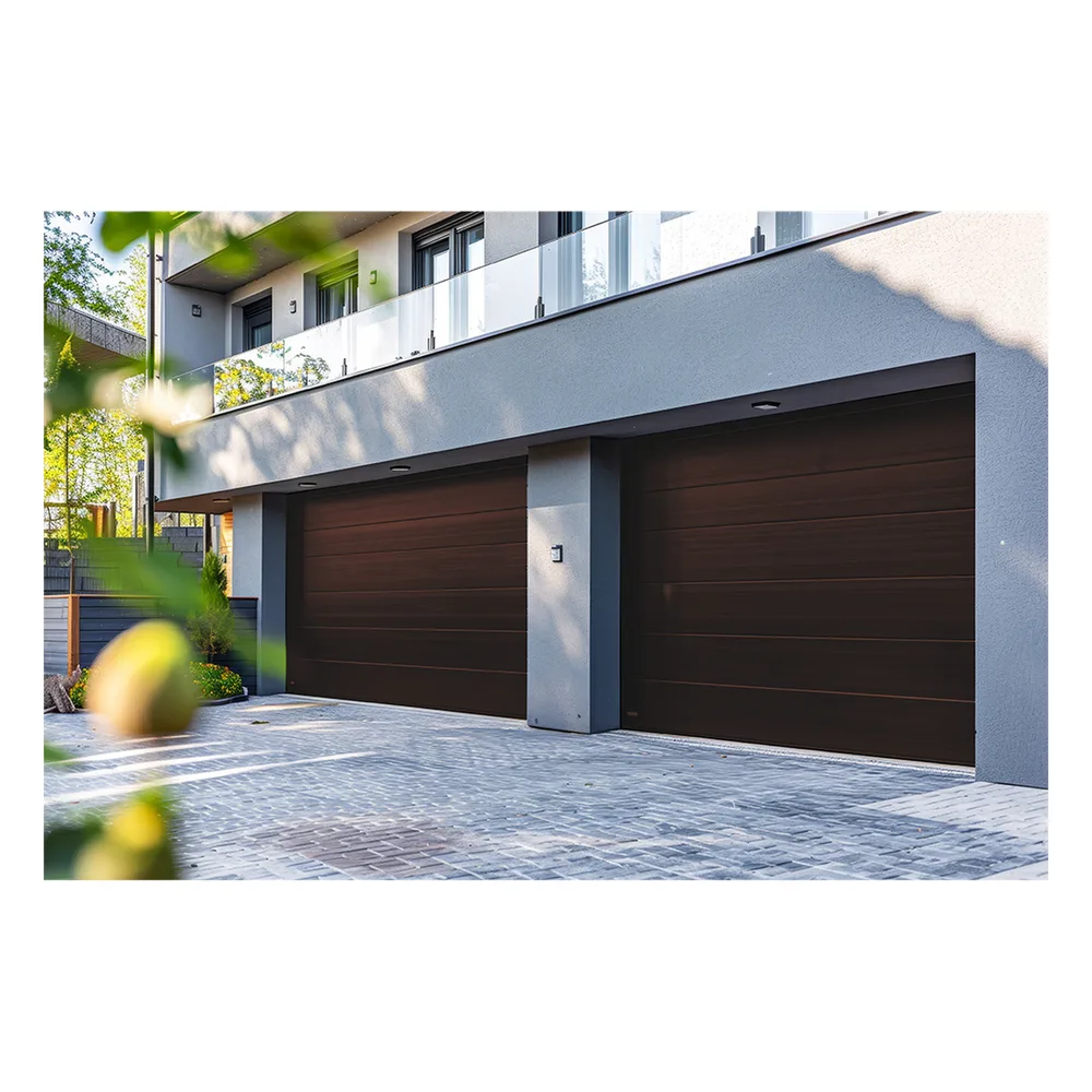 Puerta de Garage D / Alta calidad / 9x7 pies / 1 3/4" Aislante Termico / Estilo Americana / Imitacion Madera / BLACK WALNUT .