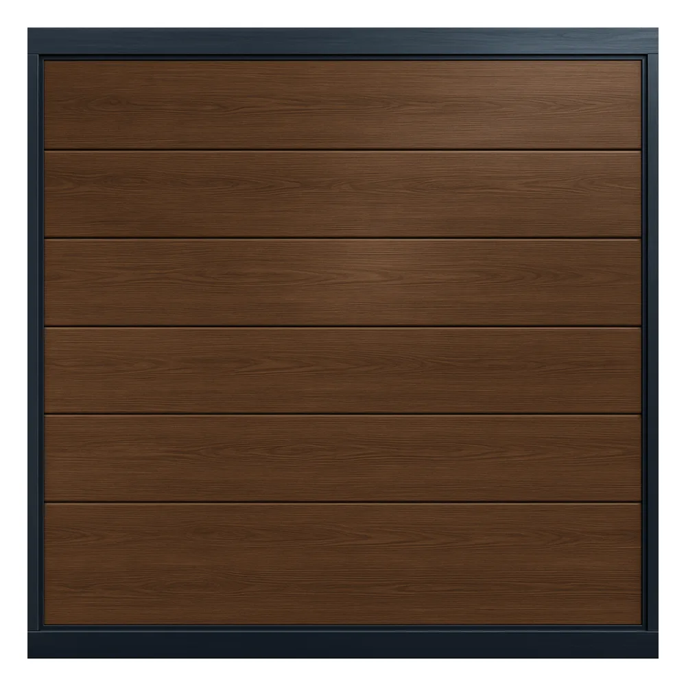 Puerta de Garage de Alta Calidad / Linea Central / Imitacion madera / oscura / 10x9 pies / AISLADA / Estilo Americana.