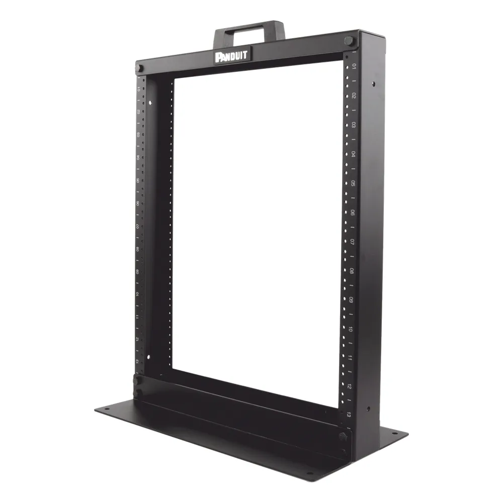 Rack de Dos Postes Estándar de 19 in, Rieles Numerados y Roscados #12-24, Fabricado en Aluminio, 13 Unidades de Rack, Color Negro – vista 4