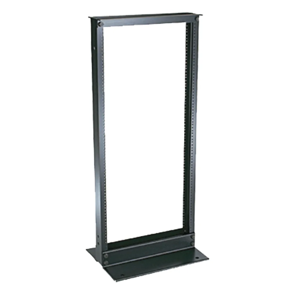 Rack de Dos Postes Estándar de 19 in, Rieles Numerados y Roscados #12-24, Fabricado en Aluminio, 24 Unidades de Rack, Color Negro
