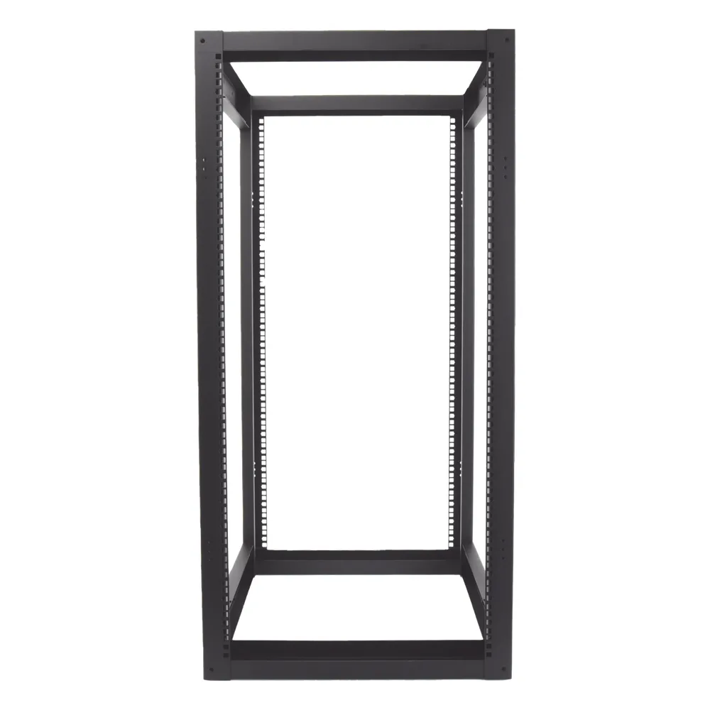 Rack Estándar 19" de 4 Postes, Acero, 24 Unidades, Profundidad Ajustable.