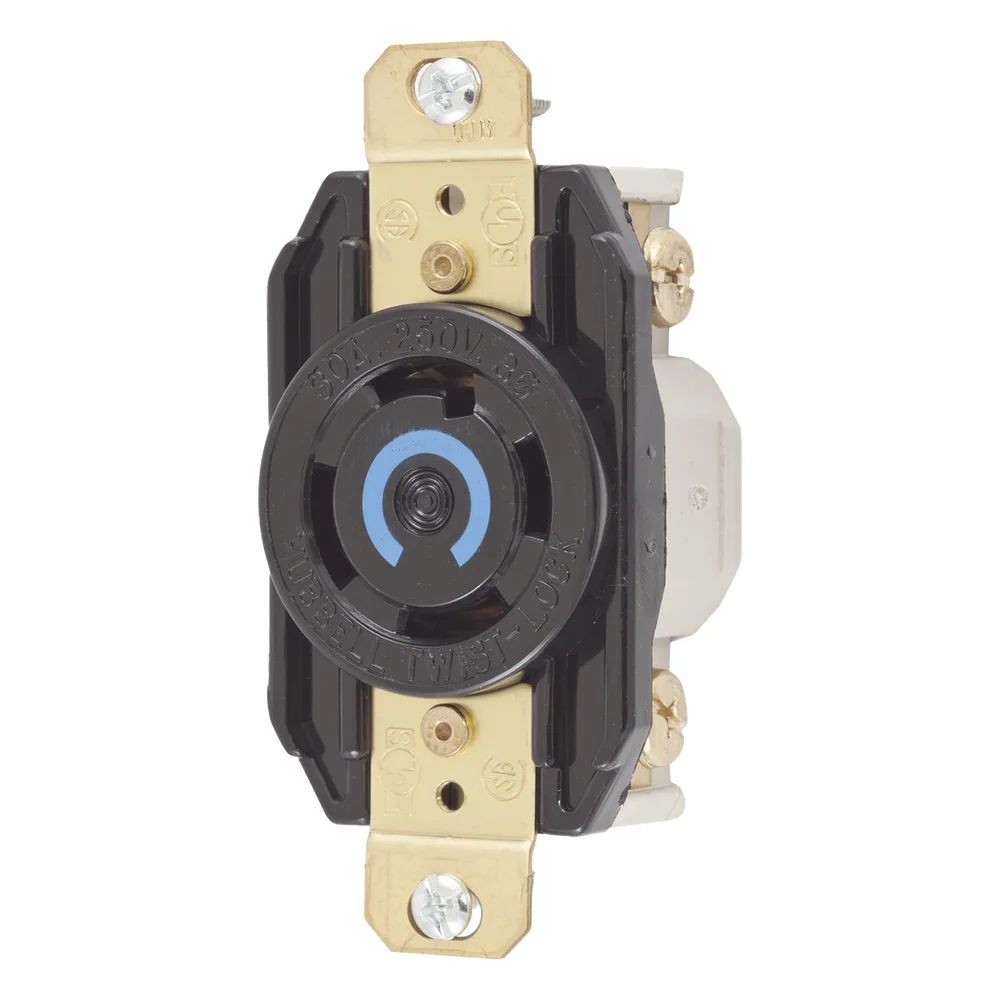 Receptáculo con Bloqueo de Media Vuelta Industrial 30 A 250 V CA / 3 Polos 4 Hilos / Nema L15-30R.