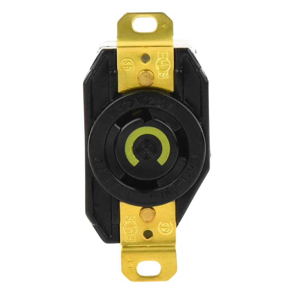 Receptáculo de Media Vuelta Industrial 30 A 125 V CA 2 Polos 3 Hilos (Nema L5-30R) Color Negro – vista 5