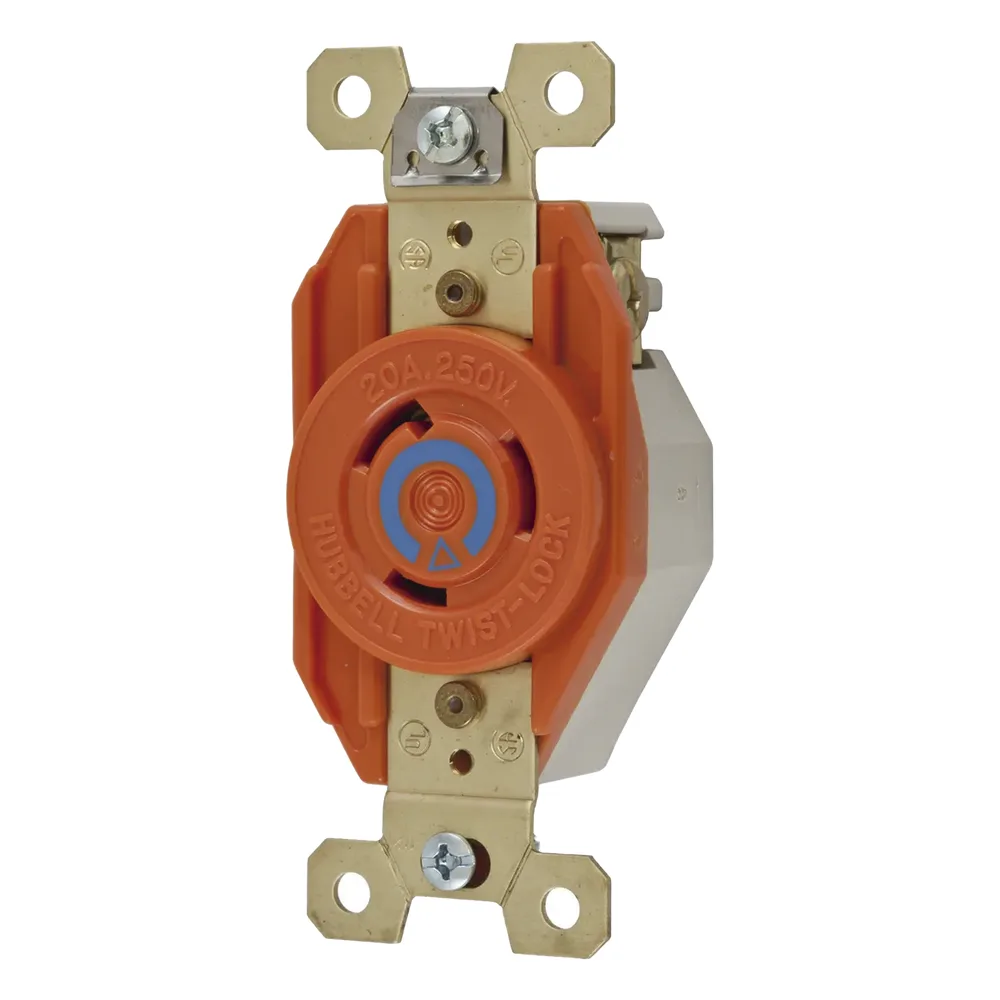 Receptáculo Sencillo de Media Vuelta / 20 A 250 V CA / 2 Polos 3 Hilos / Nema L6-20R