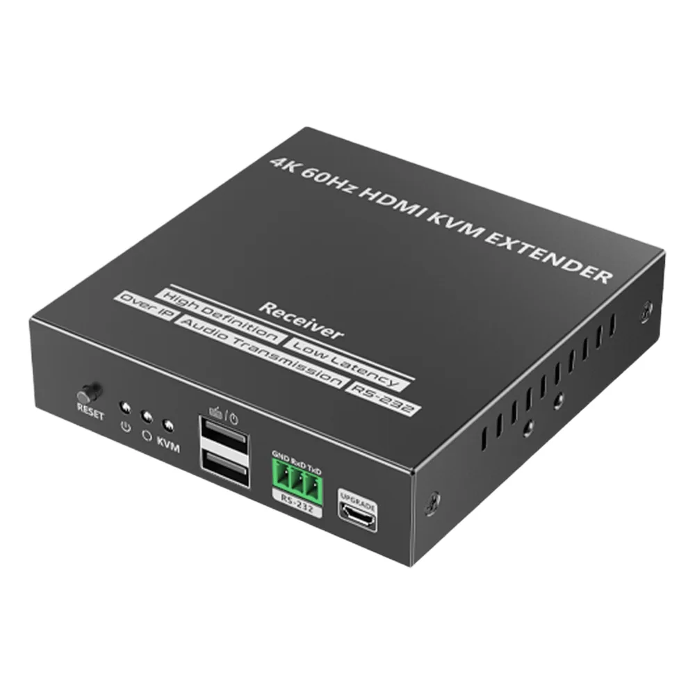 Receptor Compatible para Kit TT582-KVM |4K @60Hz | Cat 6, 6a y 7 |  hasta 150 metros | Transmite el Video y Controla tu DVR vía USB a distancia