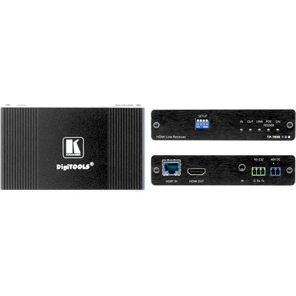 Receptor HDBaseT | 4K60 4:2:0 HDMI | Bidireccional PoE | RS-232 e IR | Largo Alcance