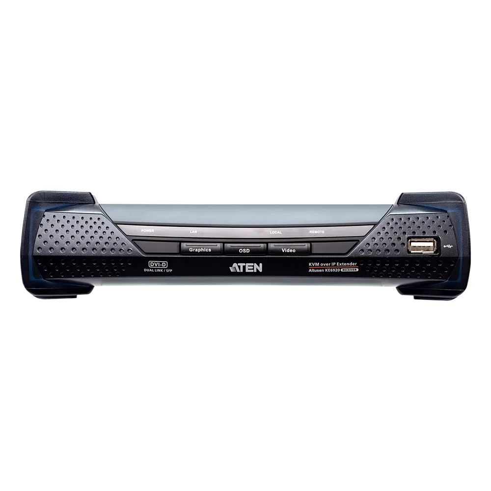 Receptor KVM over IP 2K DVI-D Dual-Link | Dual SFP | PoE | Resolución hasta 2560 x 2048 | Transmisión sin pérdidas | Alimentación redundante | Gestión Centralizada CCKM