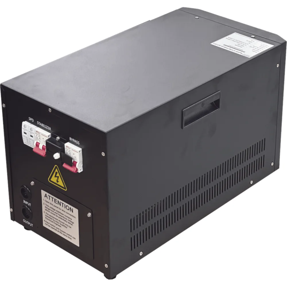 Regulador de Voltaje Industrial Split Phase Ferroresonante 2 kVA/2 kW 220 V / Entrada 176-264 V Vca / Salida 215.6-224.4 Vca – vista 2