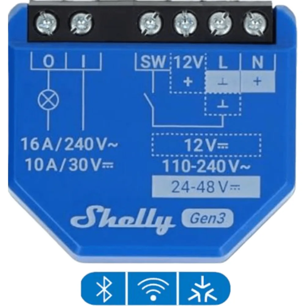 Relevador inalámbrico inteligente 16A, 110-230 V, 1  salida de contacto seco, compatible con asistente de voz Alexa, Google Home