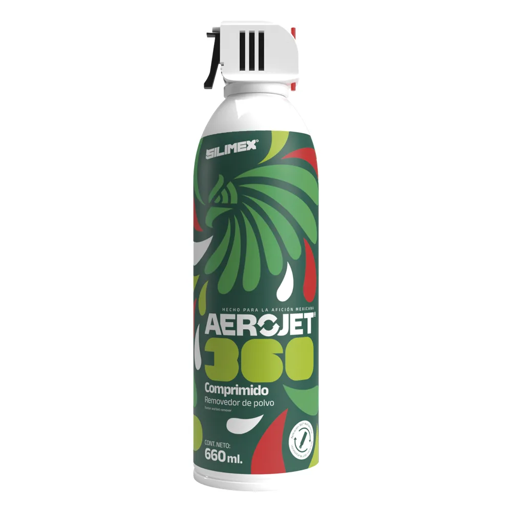 Removedor de polvo y residuos (aire comprimido) con aplicación 360º para limpieza de equipos electrónicos, válvula anti-estallamiento, 660 ml
