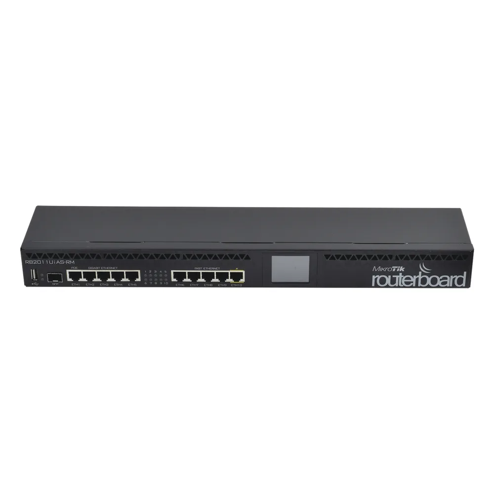 Router Board, CPU 1 Núcleo, 5 Puertos Gigabit, 5 Puertos Fast, 1 Puerto SFP, Licencia Nivel 5 y montaje en Rack