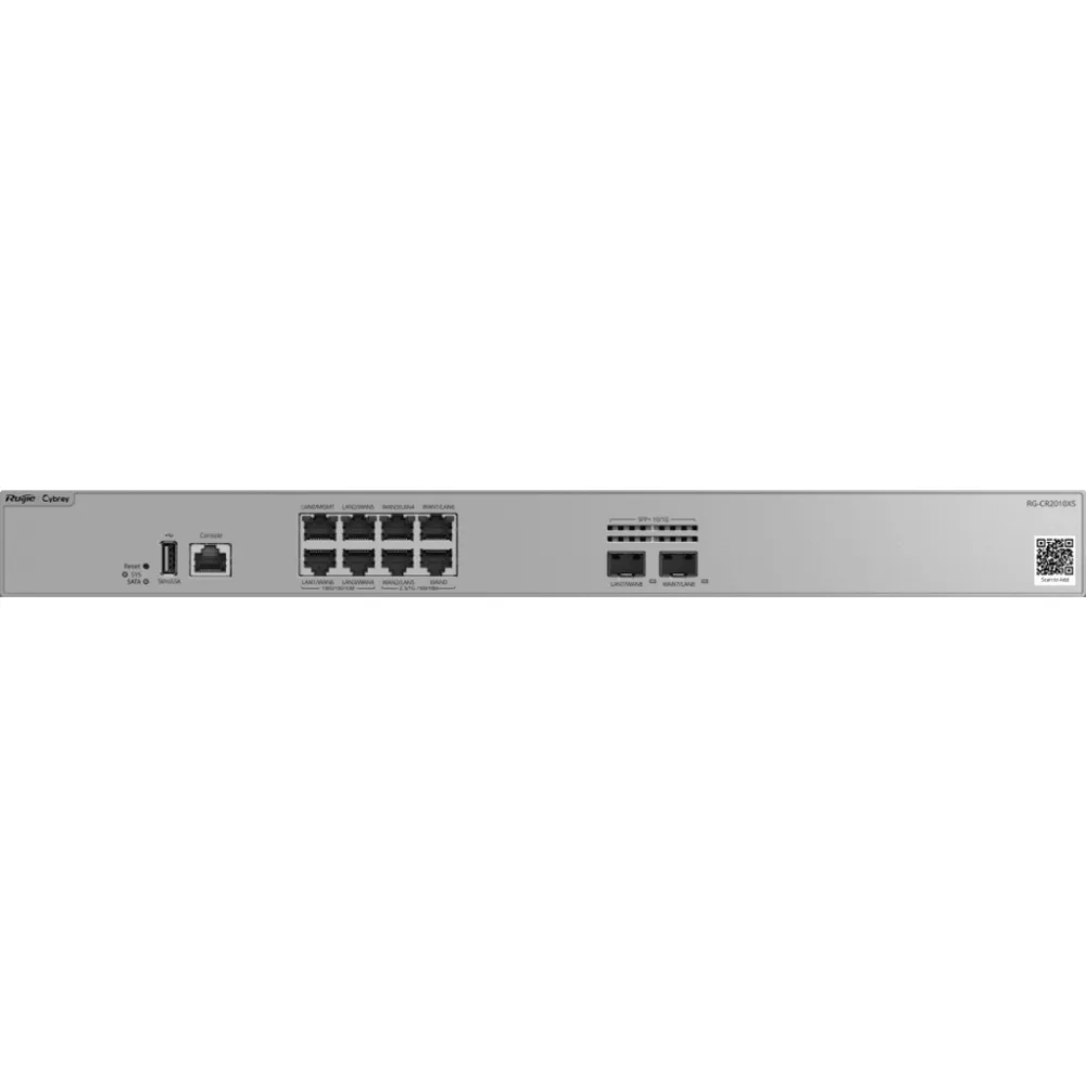Router Cloud-Managed / 8 Gbps Throughput / 4 x GE RJ45 + 4 x 2.5GE RJ45 + 2 x 10GE SFP+ / SD-WAN / Anti-DoS/DDoS / 1 RU Rack / Línea Cybrey – vista 2