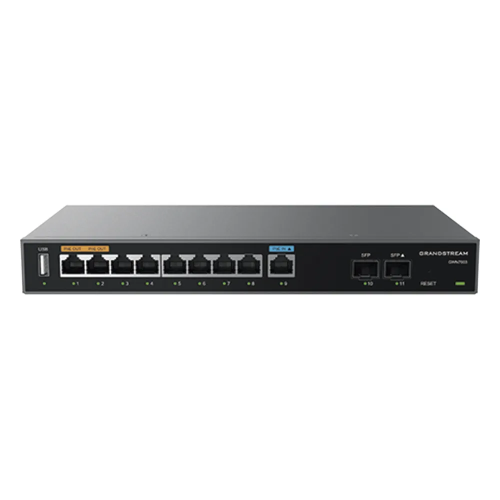 Router Gigabit VPN / Balanceador de cargas / 60,000 sesiones NAT /  9 puertos 10/100/1000 Mbps + 2 puertos SFP (WAN/LAN) / 1 puerto entrada PoE(af/at) / 2 puertos salida PoE (af/at) / Compatible con GWN Cloud. – vista 2