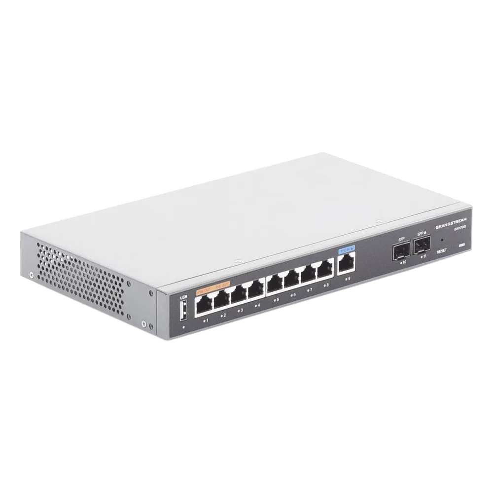 Router Gigabit VPN / Balanceador de cargas / 60,000 sesiones NAT /  9 puertos 10/100/1000 Mbps + 2 puertos SFP (WAN/LAN) / 1 puerto entrada PoE(af/at) / 2 puertos salida PoE (af/at) / Compatible con GWN Cloud. – vista 7
