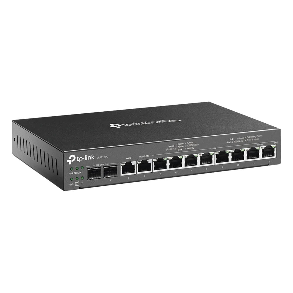 Router Omada VPN / SDN Multi-WAN 1G / Switch con PoE y Controlador  / 2 puerto WAN/LAN SFP 1G / 1 Puerto RJ45 WAN / 1 Puerto WAN/LAN RJ45 / 8 Puertos PoE+ LAN RJ45 /  24,980 Sesiones Concurrentes – vista 2
