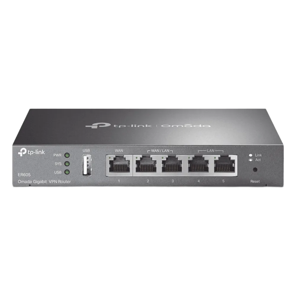 Router Omada VPN / SDN Multi-WAN Gigabit / 1 Puerto WAN Gigabit / 2 Puertos LAN Gigabit / 2 Puertos configurables LAN/WAN / 150,000 Sesiones Concurrentes / Administración Centralizada OMADA o Stand-Alone / 1 Puerto USB 2.0
