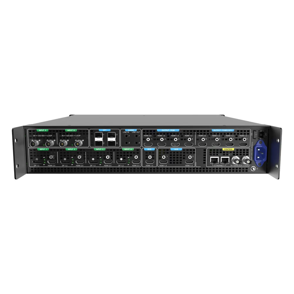 Seamless Switcher 4K / 6 Entradas / 6 Capas / 2 Modos de Trabajo / Salida 8K×2K@60Hz / 10G Óptico / Control Múltiple – vista 2