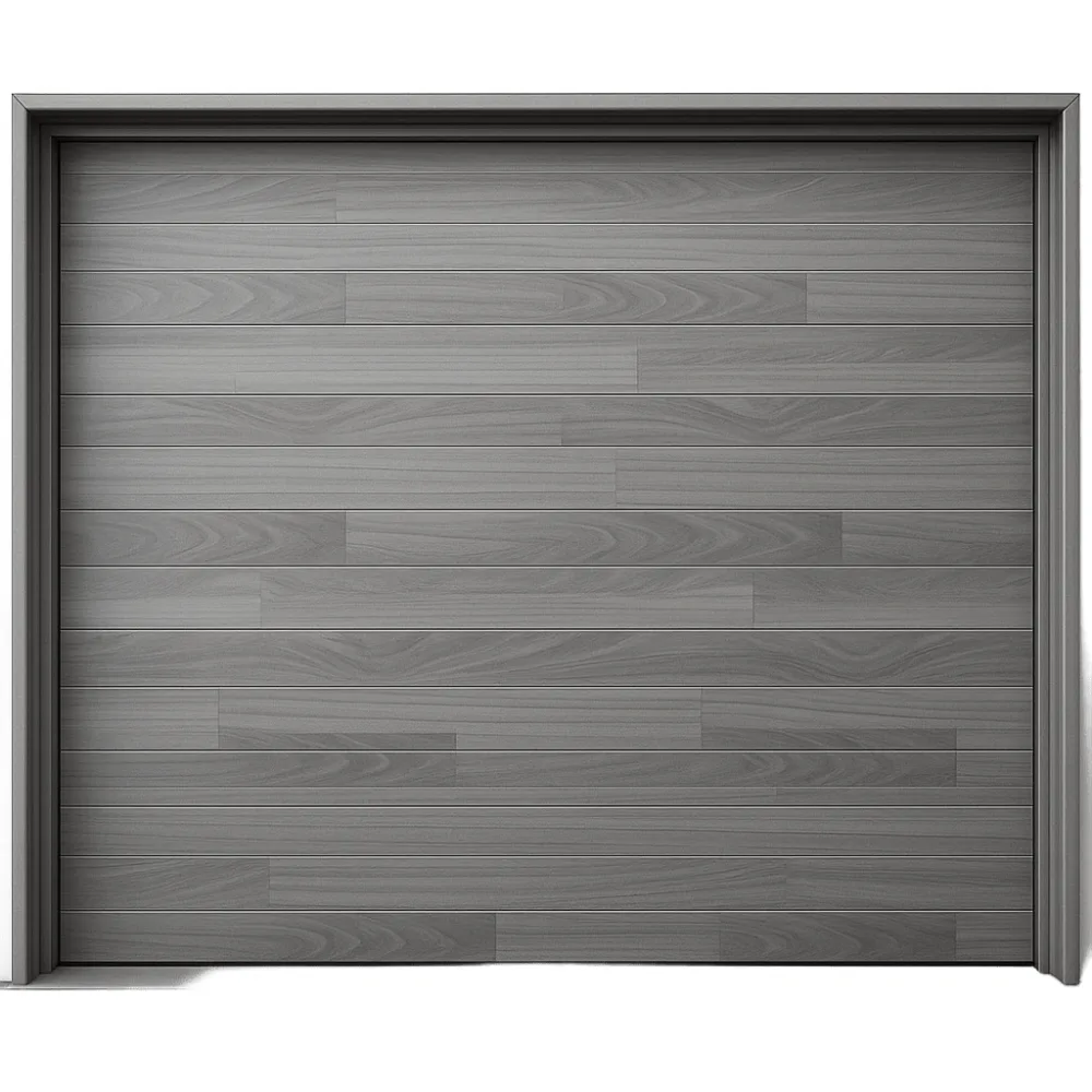 Seccion para puerta de Garage / Acabado laminado PREMIUM / Panel de 18" / Color gris / 12 pies Ancho / Estilo Americana.