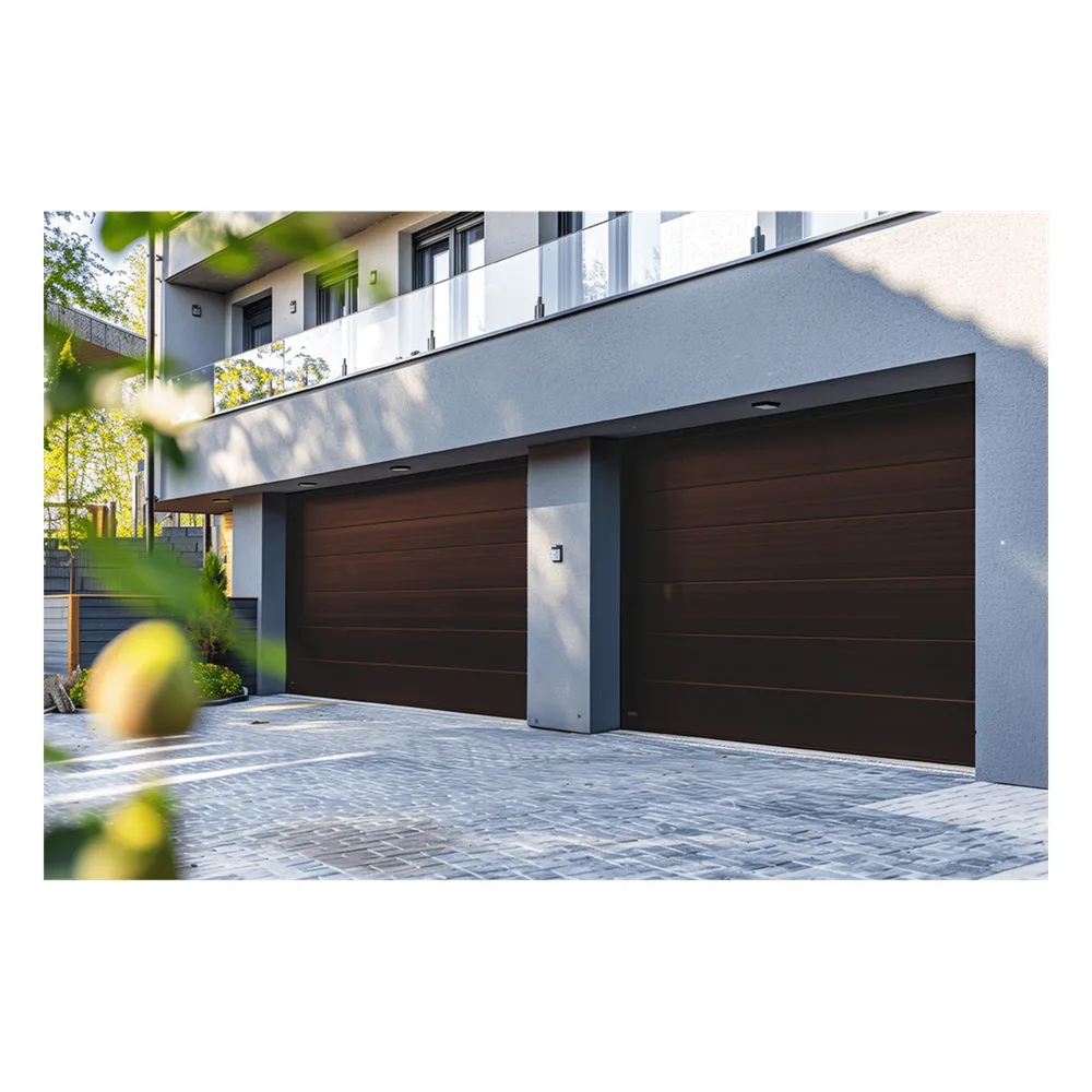 Sección para puerta de Garage / Lisa / Imitacion Madera / BLACK WALNUT/ Para GARAGE108B / Estilo Americana.