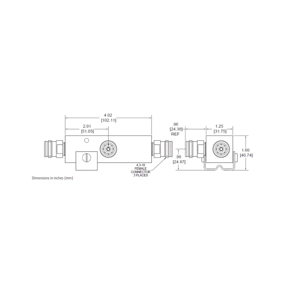 SEPARADOR 10dB (10:1) Tap 350-5930MHz 500W -161dBc TIPO N IP67 . – vista 2