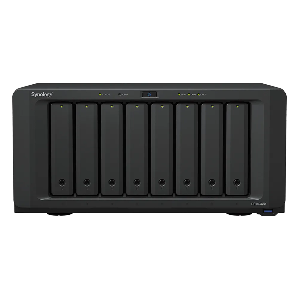 Servidor de Almacenamiento NAS Synology DiskStation DS1823xs+ | 8 Bahías | 144 TB Bruto | Expansión hasta 324 TB | 10GbE | RAID F1,0,1,5,6,10 | Caché SSD. – vista 2