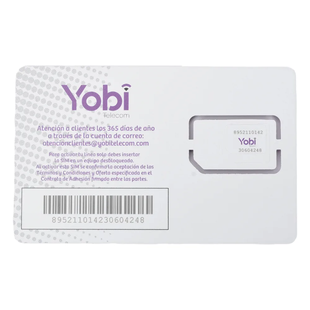 SIM Yobi para dispositivos móviles 3G/4G con recarga de 5GB cada mes durante 1 año de servicio (solo datos) – vista 2