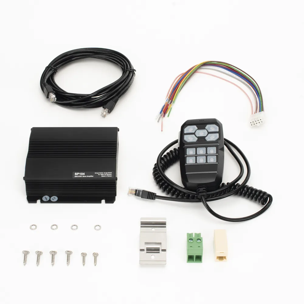 Sirena Vehicular de 100W de Potencia, Incluye Controlador Unimando Para Control de Tonos, 4 Salidas Auxiliares y Microfono – vista 7